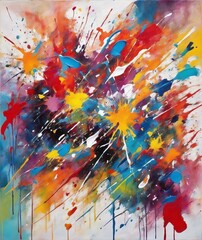 Colorful explosion abstract painting