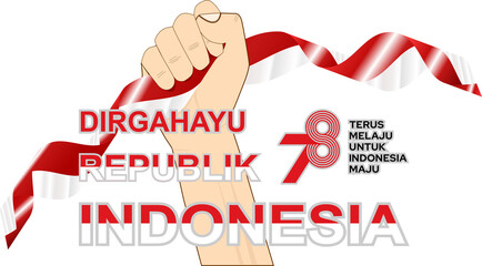 Dirgahayu Republik Indonesia, Happy 78th independence day Indonesia spirit logo icon symbol transparent background