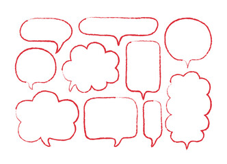 Hand drawn doodle style speech bubble illustration. A simple speech bubble drawn only with lines.