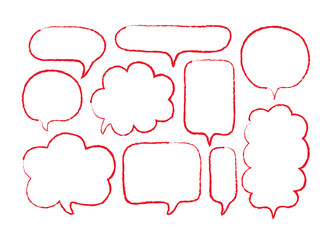 Hand drawn doodle style speech bubble illustration. A simple speech bubble drawn only with lines.