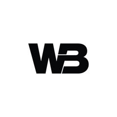Fototapeta premium Letter WB simple logo design vector