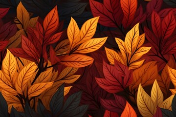 Fototapeta na wymiar Autumn leaves seamless pattern