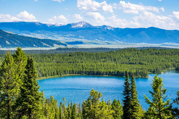 Fototapeta na wymiar View at Taggard Lake in Grand Teton National Park, Wyoming