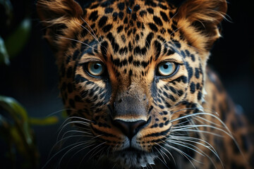 Obraz premium Leopard in its natural Habitat, Wildlife Photography, Generative AI