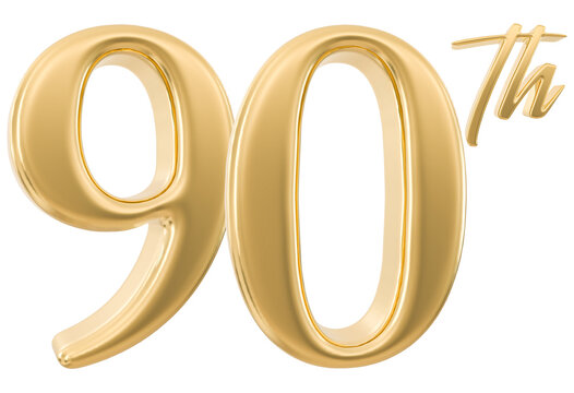 90th Anniversary Number 3d Gold