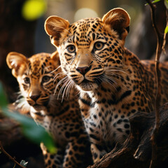 Leopard in its natural Habitat, Wildlife Photography, Generative AI