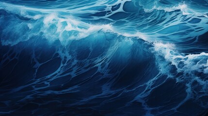 Dark blue ocean waves background.