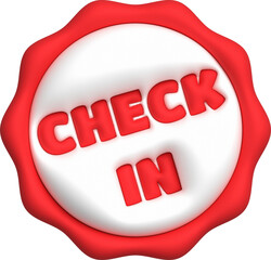 3D illustration. Check-in button for infographics