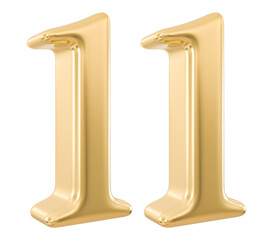 11 Number 3d Golden