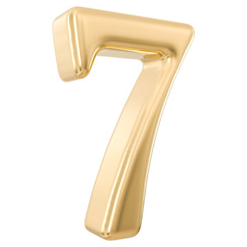7 Number 3d Golden