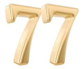 77 Number 3d Golden