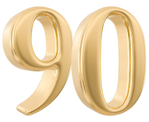 90 Number 3d Golden