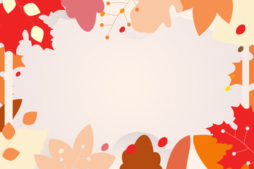 Autumn vector background. Leaves frame.Fall.