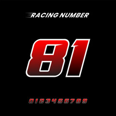 Racing Number 81 Design Vector Template