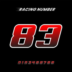 Racing Number 83 Design Vector Template