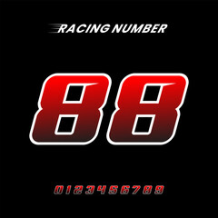 Racing Number 88 Design Vector Template