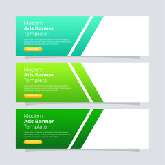 Banner template design. Entire colors gradient banner for the website. Modern ads banner.