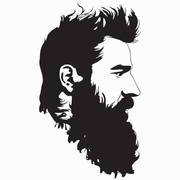 recommend clip art: Men with bearded  faces hipsters with  haircuts Silhouettes of  avatars head vector 