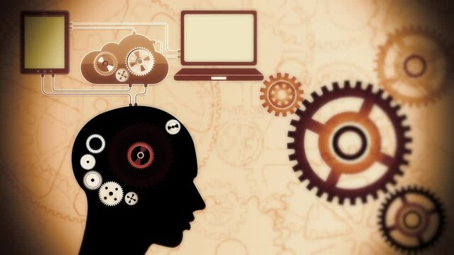Brain Gears background animation in 2d