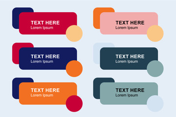 Modern abstract vector banner set. Flat geometric shapes of different colors and different style. Template for web or print design.