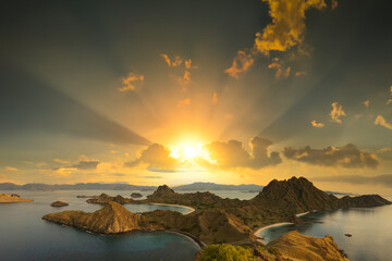 Labuan Bajo in Indonesia as tourism tourist and travel destination, near Pulau Padar island at Komodo Island  