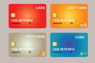 set of cards, Credit card, Debit card vector