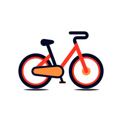Fototapeta premium Simple bicycle in flat style vector illustration