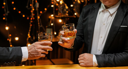 whiskey, for a friendly party in a bar or a restaurant.
