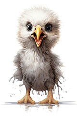 Fototapeta premium Baby Eagle looking surprised - generative AI