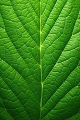 Close-up of a vibrant green leaf texture. Generative AI