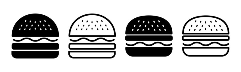 Burger icon set illustration. burger sign and symbol. hamburger