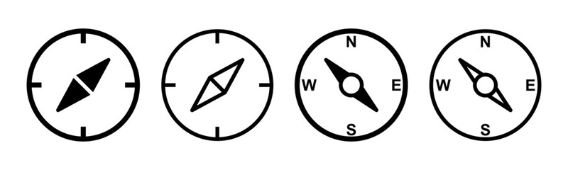Compass icon set illustration. arrow compass icon sign and symbol