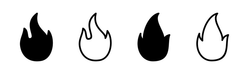 Fire icon set illustration. fire sign and symbol