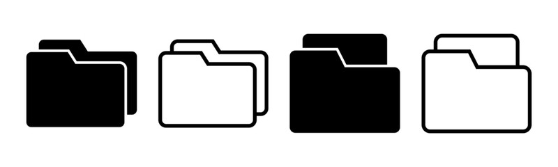 Folder icon set illustration. folder sign and symbol