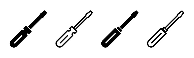 Screwdriver icon set illustration. tools sign and symbol