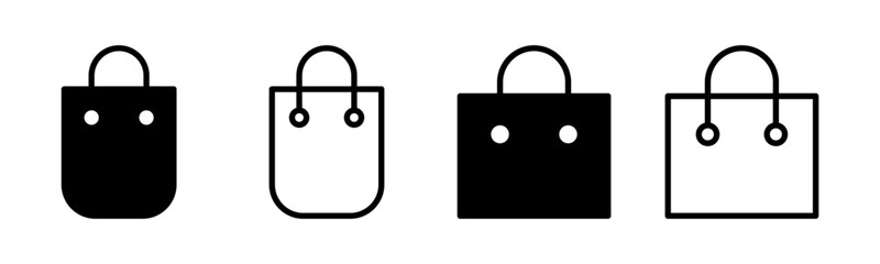 Shopping bag icon set illustration. shopping sign and symbol