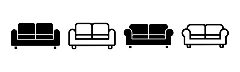 Sofa icon set illustration. sofa sign and symbol. furniture icon