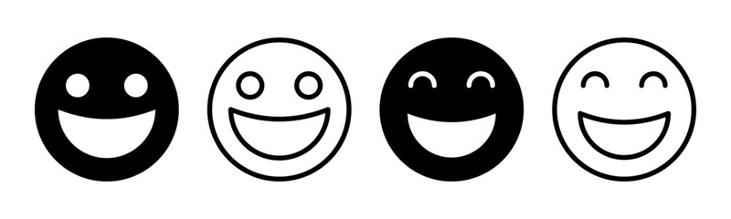 smile icon set illustration. smile emoticon icon. feedback sign and symbol