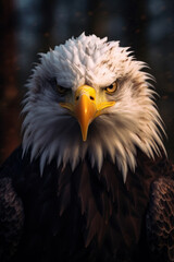 Obraz premium Bald Eagle, Wildlife Photography, Generative AI