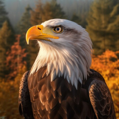 Obraz premium Bald Eagle, Wildlife Photography, Generative AI