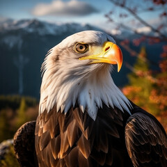 Obraz premium Bald Eagle, Wildlife Photography, Generative AI