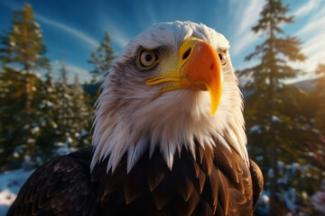 Obraz premium Bald Eagle, Wildlife Photography, Generative AI