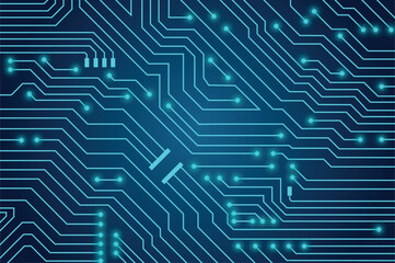 Futuristic abstract circuit board electronics digital lines technology banner, vector illustration