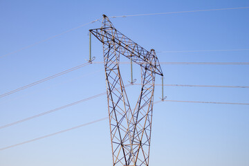 Power pole with blue sky
