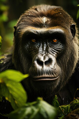 Obraz premium Gorilla, Wildlife Photography, Generative AI