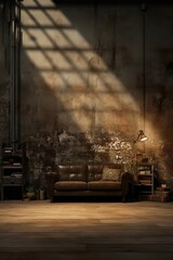 Grunge Interior with Spotlight, Ray light