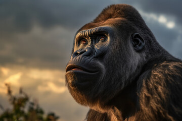 Obraz premium Gorilla, Wildlife Photography, Generative AI
