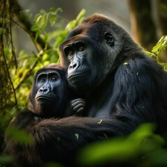 Gorilla, Wildlife Photography, Generative AI