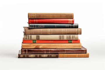 Book stack on a white background