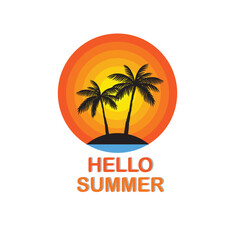 tropical island with palms